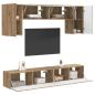Preview: ARDEBO.de - TV-Schrankset Wandmontiert 5 pcs Schwarz Holzwerkstoff