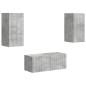 Preview: TV-Schrankset Wandmontiert 6 pcs Beton Grau Holzwerkstoff
