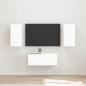 Preview: ARDEBO.de - TV-Schrankset Wandmontiert 6 pcs Hochglanz Weiß Holzwerkstoff