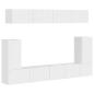 Preview: TV-Schrankset Wandmontiert 5 pcs Hochglanz Weiß Holzwerkstoff