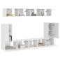 Preview: TV-Schrankset Wandmontiert 5 pcs Hochglanz Weiß Holzwerkstoff