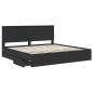 Preview: Bettrahmen mit Schubladen Schwarz 200 x 200 cm Ingenieurs Holz