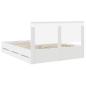 Preview: Bettrahmen mit Schubladen Weiß 160 x 200 cm Ingenieurs Holz