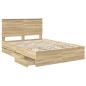 Preview: Bettrahmen Sonoma-Eiche 140 x 190 cm Ingenieurs Holz