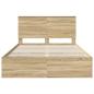 Preview: Bettrahmen Sonoma-Eiche 140 x 190 cm Ingenieurs Holz