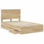 Preview: Bettrahmen Sonoma-Eiche 120 x 190 cm Ingenieurs Holz
