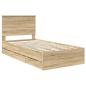 Preview: Bettrahmen Sonoma-Eiche 100 x 200 cm Ingenieurs Holz