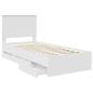 Preview: Bettrahmen mit Schubladen Weiß 90 x 190 cm Ingenieurs Holz