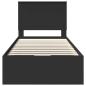 Preview: Bettrahmen mit Schubladen Schwarz 90 x 190 cm Ingenieurs Holz