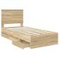Preview: Bettrahmen Sonoma-Eiche 90 x 190 cm Ingenieurs Holz