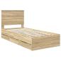 Preview: Bettrahmen Sonoma-Eiche 90 x 200 cm Ingenieurs Holz