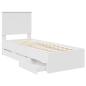 Preview: Bettrahmen mit Schubladen Weiß 75 x 190 cm Ingenieurs Holz