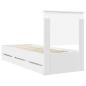 Preview: Bettrahmen mit Schubladen Weiß 75 x 190 cm Ingenieurs Holz