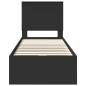 Preview: Bettrahmen mit Schubladen Schwarz 75 x 190 cm Ingenieurs Holz