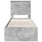 Preview: Bettrahmen mit Kopfteil Beton Grau 75 x 190 cm Ingenieurs Holz