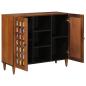 Preview: ARDEBO.de - Sideboard mit Regal Walnuss 90 x 33,5 x 75 cm Massivholz Mango