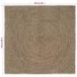 Preview: Teppich Grau 160 x 160 cm Jute