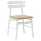 Preview: ARDEBO.de - Esszimmerstuhl 2 pcs Weiß und Braun Massives Gummiholz