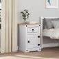 Preview: Nachttisch Weiß 45 x 35 x 64 cm Massives Kiefernholz