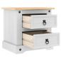Preview: Nachttisch Weiß 53 x 39 x 47 cm Massives Kiefernholz