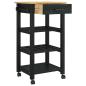 Preview: Küchentrolley Uni Schwarz 88,5 x 40 x 48 cm