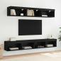 Preview: TV-Wandschrank Panama Schwarz Eichen-Optik 100 x 30 x 30 cm