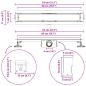 Preview: 2 in 1 Duschabfluss Schwarz 50 cm Edelstahl 304