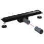 Preview: 2 in 1 Duschabfluss Schwarz 60 cm Edelstahl 304