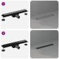 Preview: 2 in 1 Duschabfluss Schwarz 60 cm Edelstahl 304