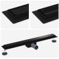 Preview: 2 in 1 Duschabfluss Schwarz 80 cm Edelstahl 304