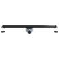 Preview: Duschablauf 2-in-1 mit 360° Siphon Schwarz 80 cm Edelstahl 304