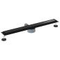 Preview: Duschablauf 2-in-1 mit 360° Siphon Schwarz 80 cm Edelstahl 304