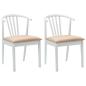 Preview: Esszimmerstuhl 2 pcs Weiß und Braun Solides Gummiholz