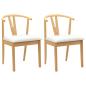 Preview: Esszimmerstuhl 2 pcs Natürlich und hell Massives Gummiholz
