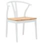 Preview: Esszimmerstuhl 2 pcs Weiß und Natur Massives Gummiholz