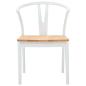 Preview: Esszimmerstuhl 2 pcs Weiß und Natur Massives Gummiholz