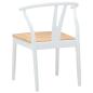 Preview: Esszimmerstuhl 2 pcs Weiß und Natur Massives Gummiholz