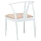 Preview: Esszimmerstuhl 2 pcs Weiß und Braun Massives Gummiholz