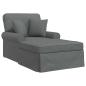 Preview: Chaise Lounge mit Rock 3 stk. Dunkelgrau Stoff 91 x 157 x 91 cm