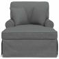 Preview: Chaise Lounge mit Rock 3 stk. Dunkelgrau Stoff 91 x 157 x 91 cm