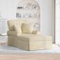 Preview: ARDEBO.de - Chaise Lounge mit Rock mit Kissen Creme 91 x 157 x 91 cm Stoff
