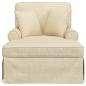 Preview: Chaise Lounge mit Rock mit Kissen Creme 91 x 157 x 91 cm Stoff