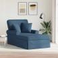 Preview: ARDEBO.de - Chaise Lounge mit Rock mit Kissen Blau 91 x 157 x 91 cm Stoff