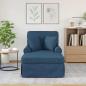 Preview: Chaise Lounge mit Rock mit Kissen Blau 91 x 157 x 91 cm Stoff