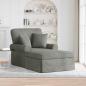 Preview: ARDEBO.de - Chaise Lounge mit Rock Hellgrau 91 x 157 x 91 cm Rippenstoff