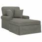 Preview: Chaise Lounge mit Rock Hellgrau 91 x 157 x 91 cm Rippenstoff