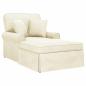 Preview: Chaise Lounge mit Rock Creme 91 x 157 x 91 cm Rippenstoff