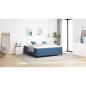 Preview: Boxspringbett Blau und Weiß 180 x 200 cm Cordstoff