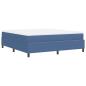 Preview: Boxspringbett Blau und Weiß 180 x 200 cm Cordstoff