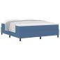 Preview: Boxspringbett Blau und Weiß 180 x 200 cm Cordstoff